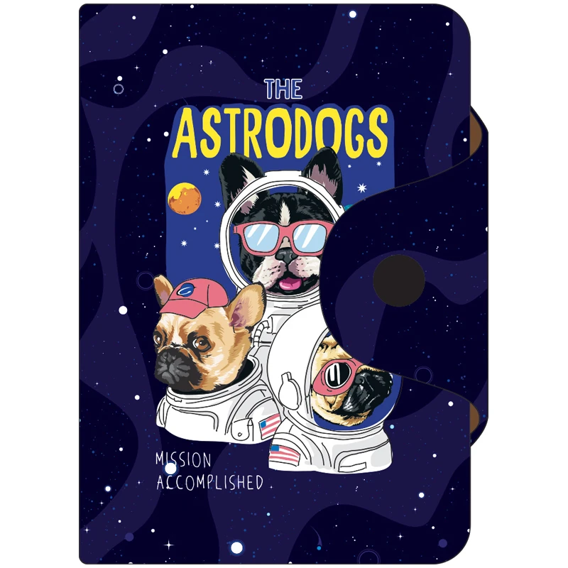 Визитница карманная OfficeSpace "Astrodogs", 10 карманов, 75*110мм,