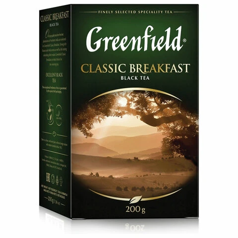 Чай GREENFIELD (Гринфилд) "Classic Breakfast", черный, листовой, 200