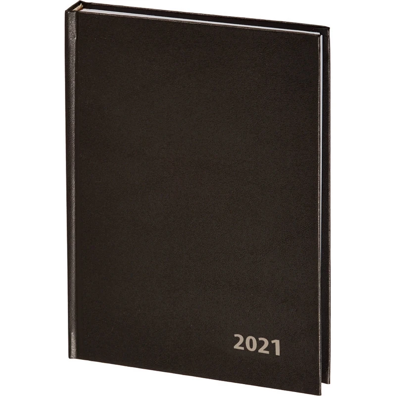 Ежедневник датированный 2021, черный бумвинил,А5,160л, Attache Economy