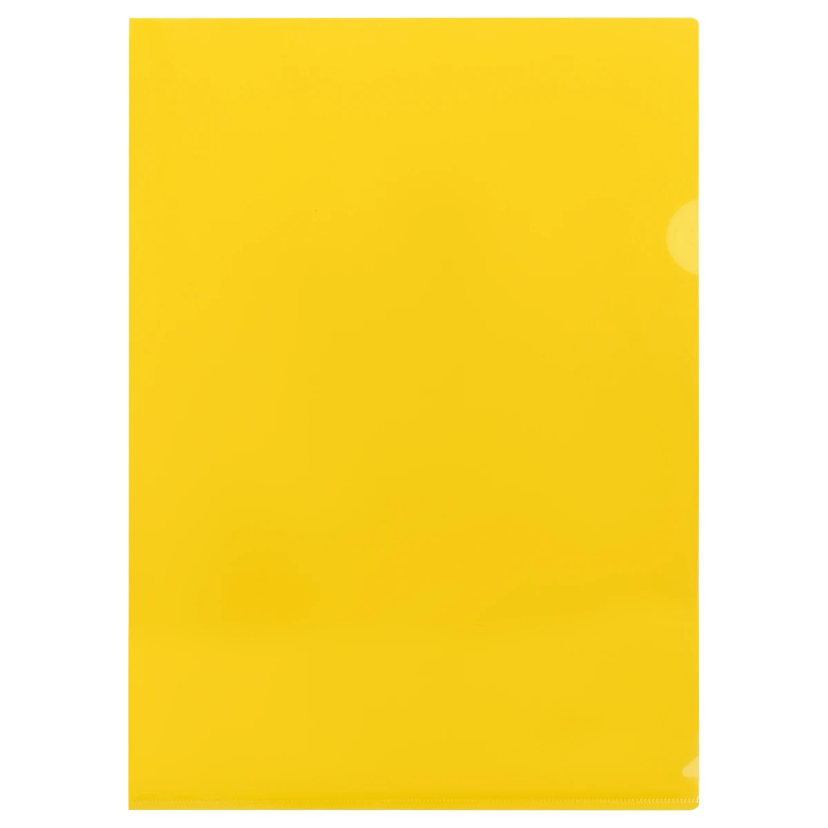 Папка-уголок СТАММ А4, 150мкм, пластик, прозрачная, желтая