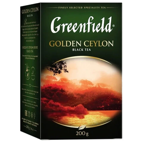 Чай GREENFIELD (Гринфилд) "Golden Ceylon", черный, листовой, 200 г,