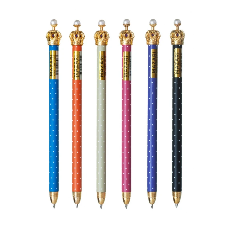 Ручка шариковая QUEEN, синяя, автомат, 0,7мм, ассорти, M-7306