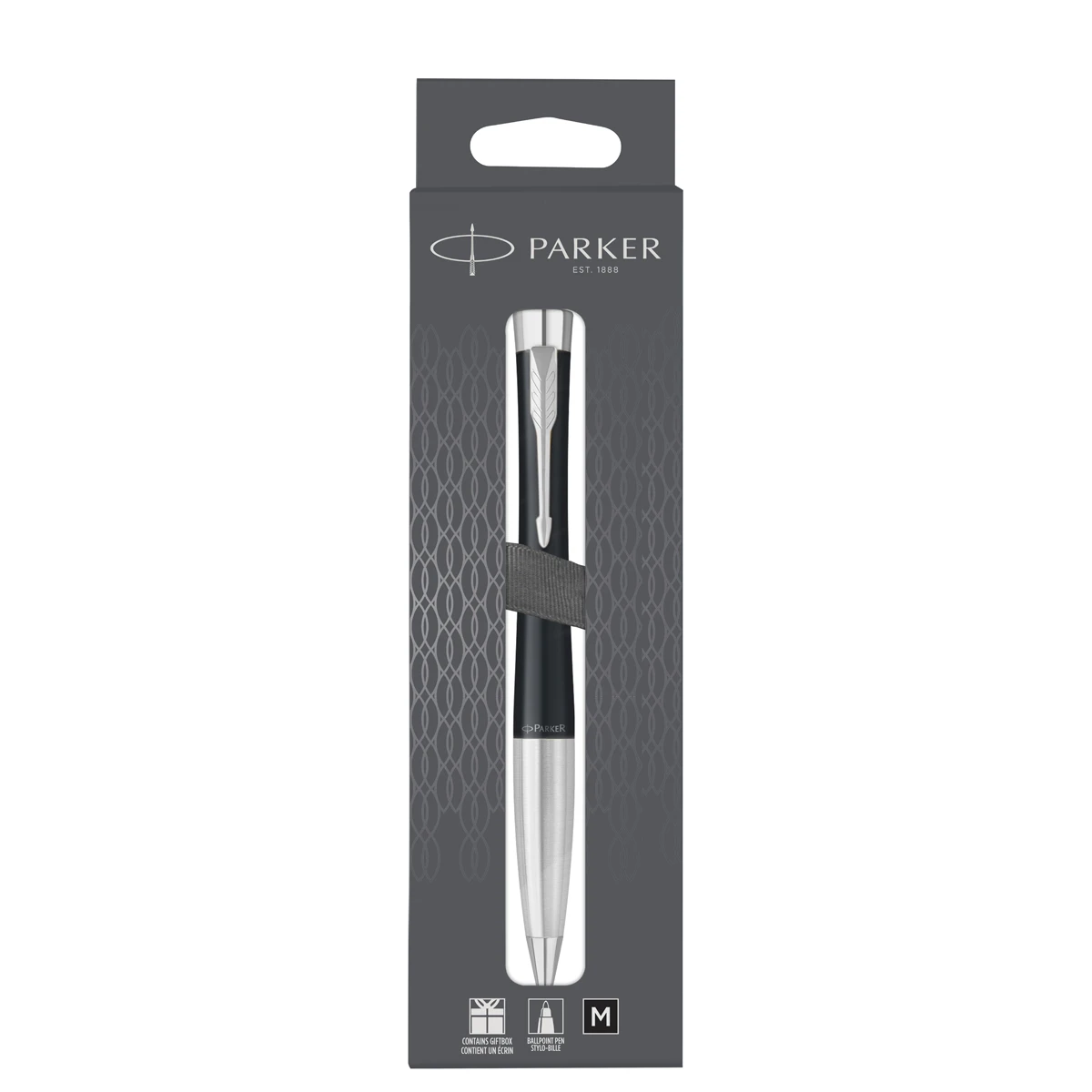 Ручка шариковая Parker "Urban Muted Black CT" черная, 1,0мм,