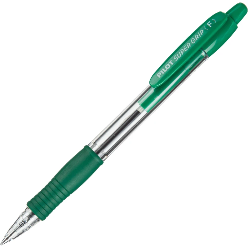 Ручка шариковая автоматическая BPGP-10R-F G SUPER GRIP зеленого цвета
