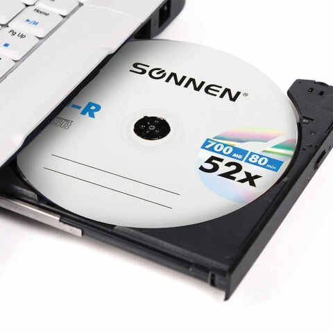 Диски CD-R SONNEN 700Mb 52x Cake Box (упаковка на шпиле) КОМПЛЕКТ 100шт, 513533