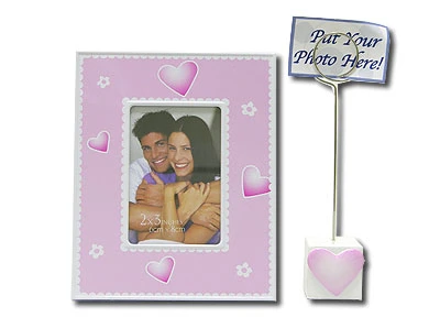 Фоторамка алюминиевая 6х8 set w/clip 10X15 #pink heart/12