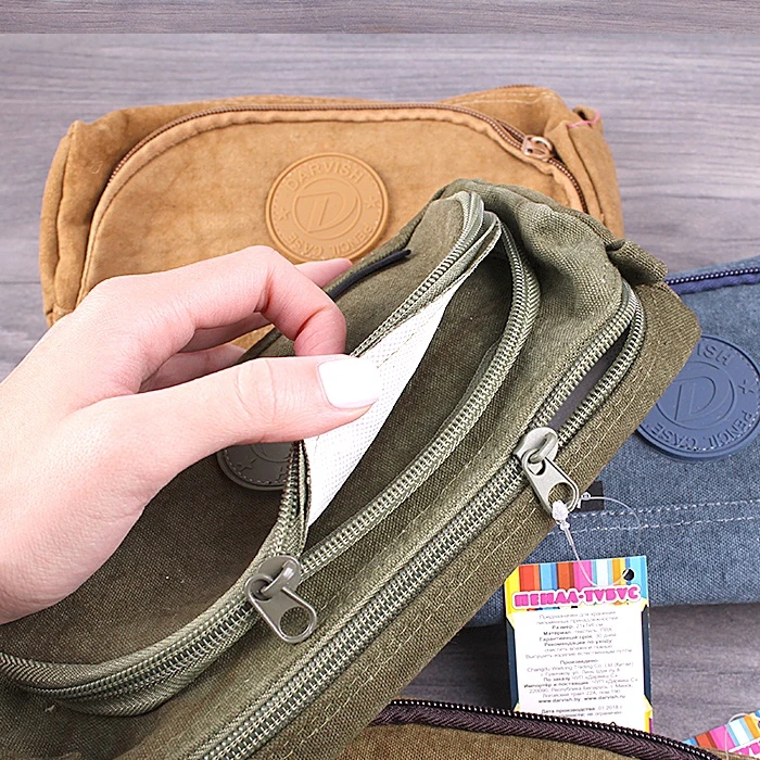 Пенал мягкий тубус "Darvish" цвет ассорти + дополнительный карман