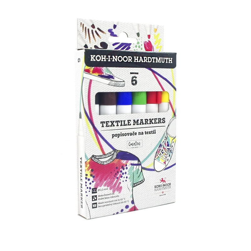 Набор маркеров для ткани KOH-I-NOOR 3205, круглых 2,5мм, 6цв 773205JF02KS