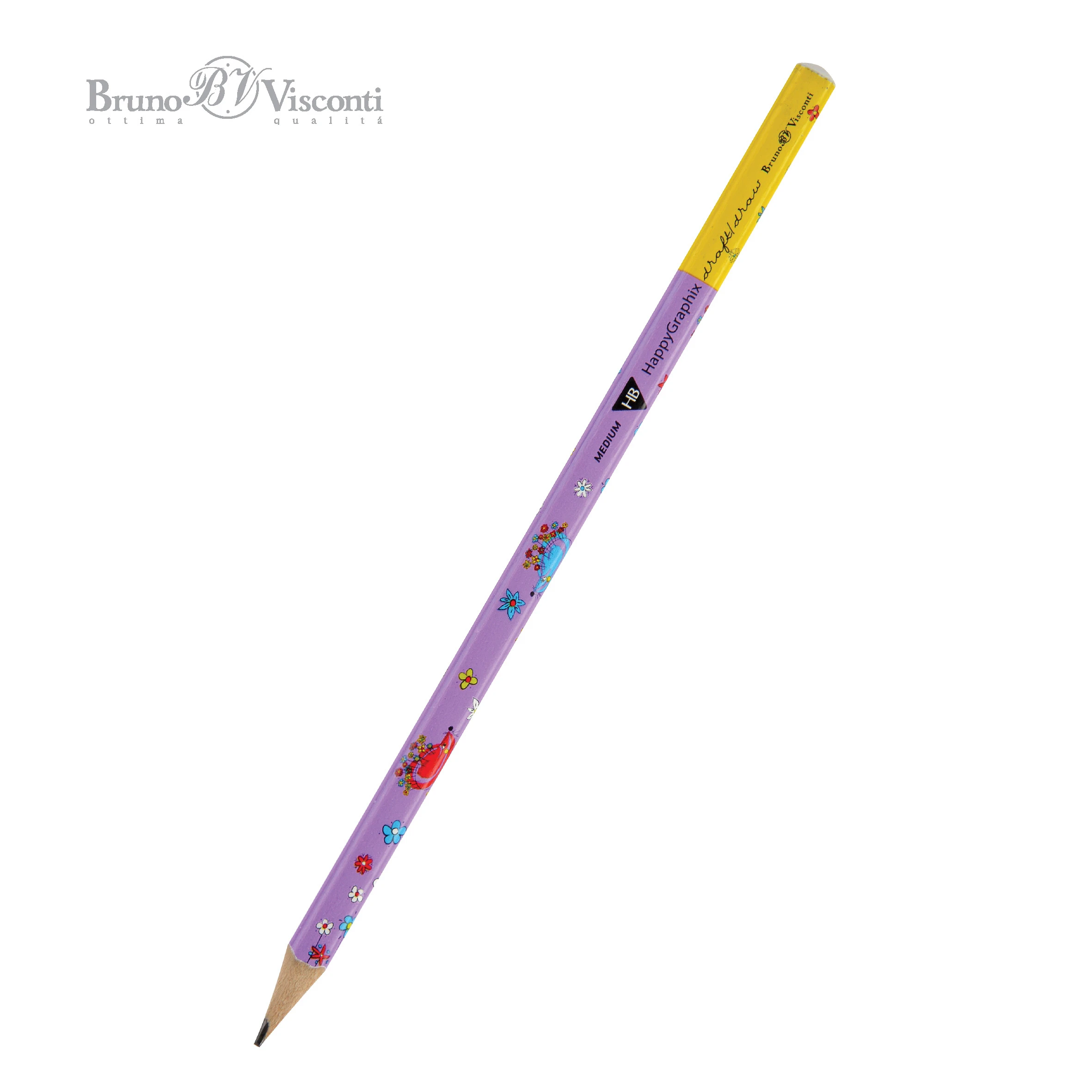 КАРАНДАШ ЧЕРНОГРАФИТОВЫЙ "HappyGraphix" ЕЖИКИ НВ