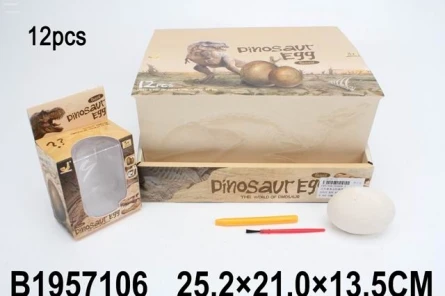 Набор археолога "Дино №2" 5 см (12 шт. в ш/б, яйцо, 2 инструмента)