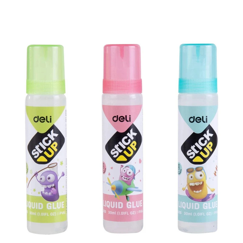 Клей жидкий Deli 30мл StickUP детский корп.ассорти EA21510
