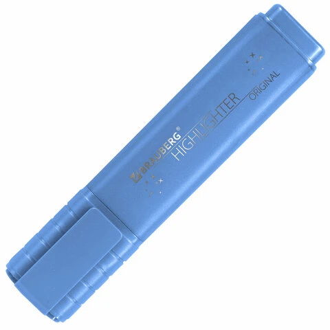 Текстовыделитель перламутровый СИНИЙ BRAUBERG ORIGINAL PEARL, линия письма 1-5
