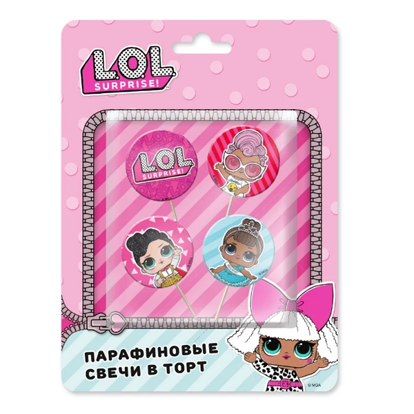 Набор свечей на шпажках 4 шт LOL Набор свечей на шпажках 4 шт LOL