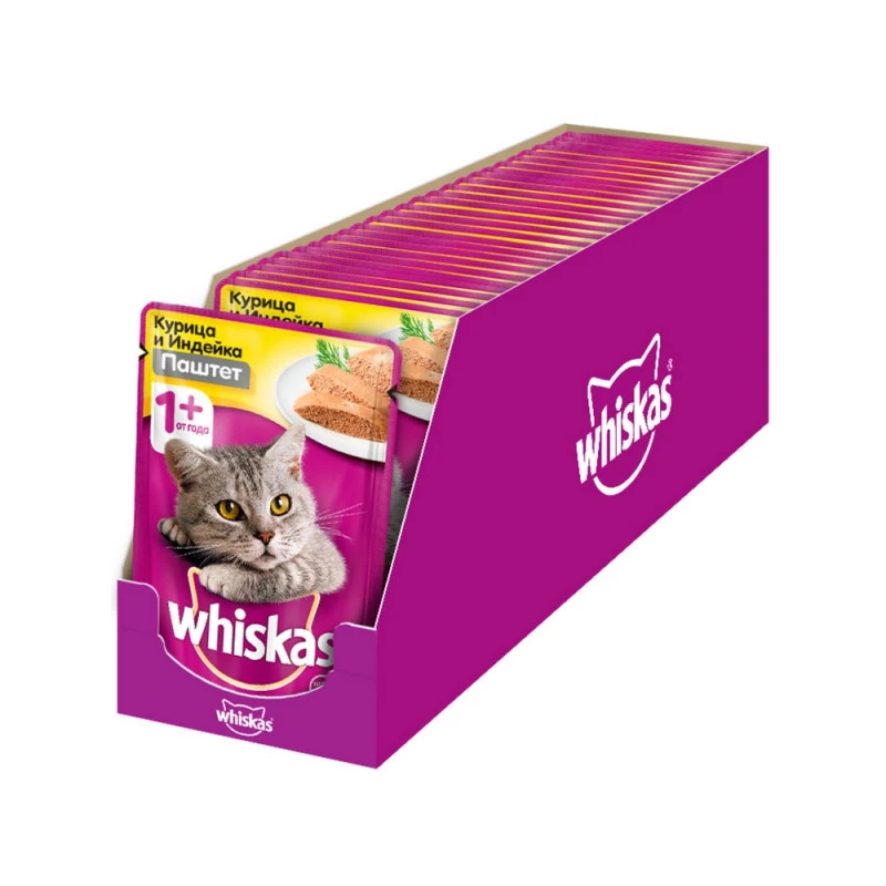 Корм влажный Виск паштет курица/индейка 85г.х24