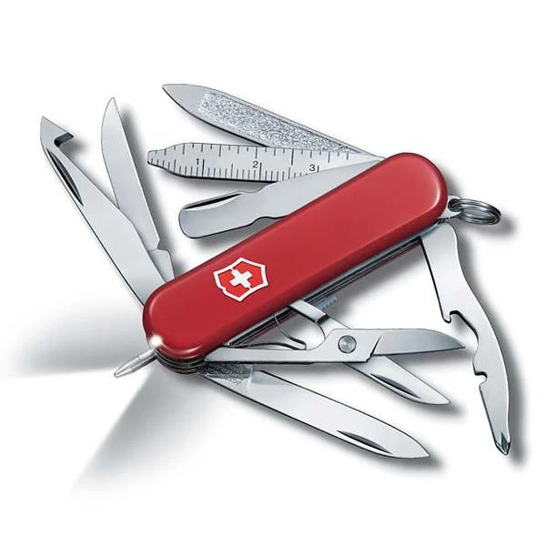 Нож-брелок Victorinox Classic Midnight MiniChamp, 58 мм, 17 функ, красный 