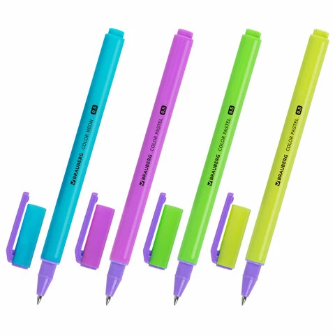 Ручка гелевая BRAUBERG "COLOR NEON", ЧЕРНАЯ, корпус ассорти, узел 0,5