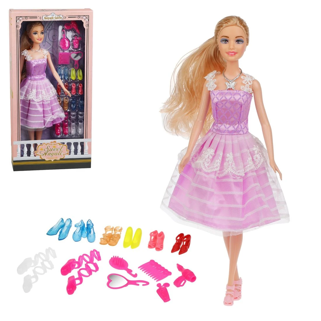 Игровой набор "Модница" в комплекте кукла 30см, предметов 21шт.