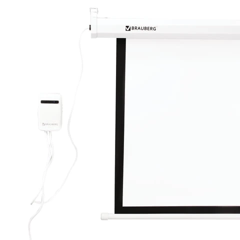 Экран проекционный настенный (180х180 см), матовый, электропривод, 1:1, BRAUBERG