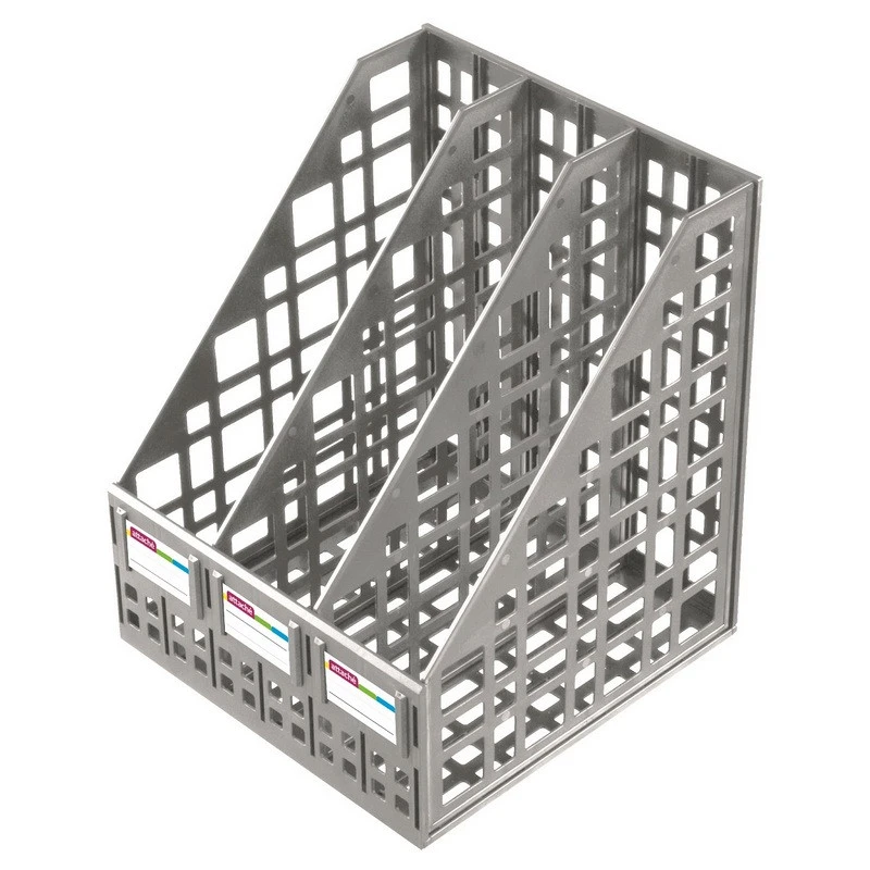 Лоток для бумаг Attache сборный вертикальный 3 отделения 240 мм серый