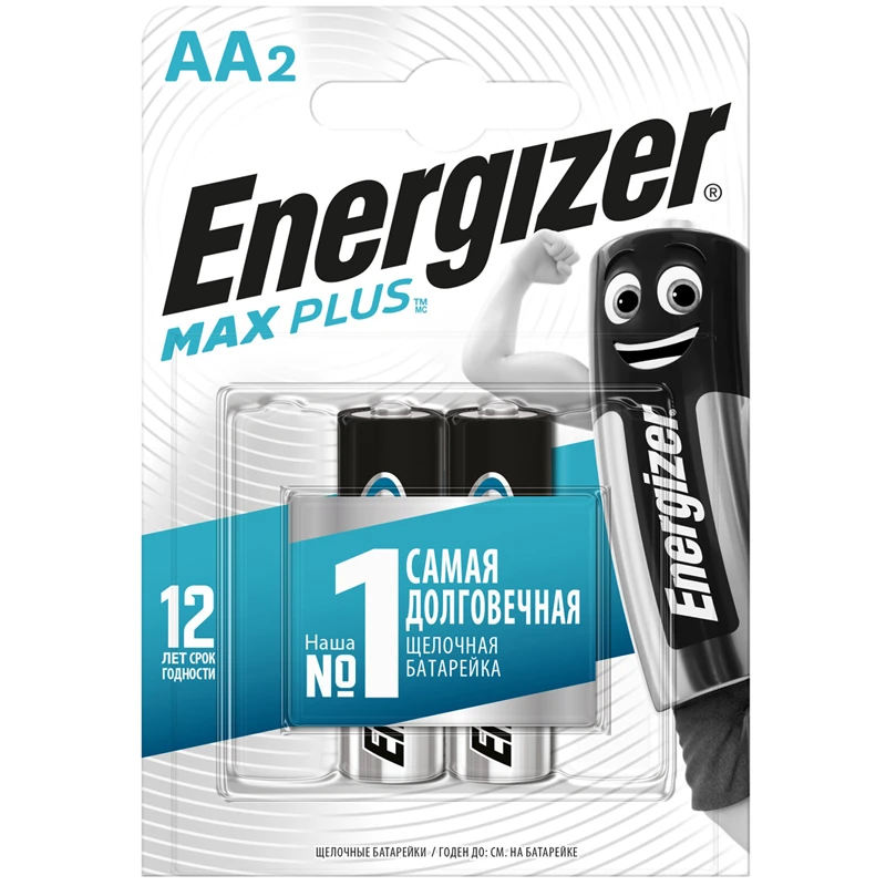 Батарейка Energizer Max Plus АА (LR06) алкалиновая, 2BL