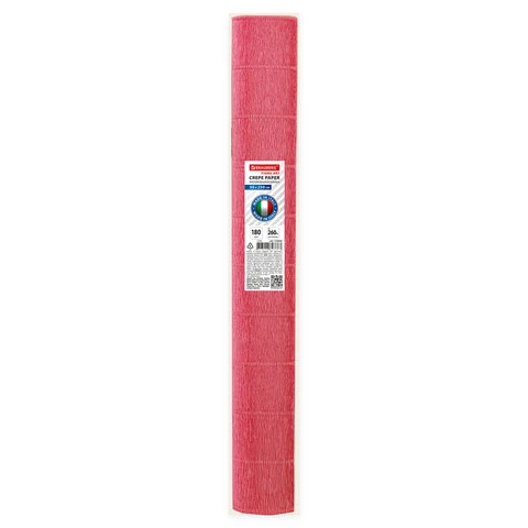 Бумага гофрированная (ИТАЛИЯ) 180 г/м2, нежно-красная (17a6), 50х250 см,