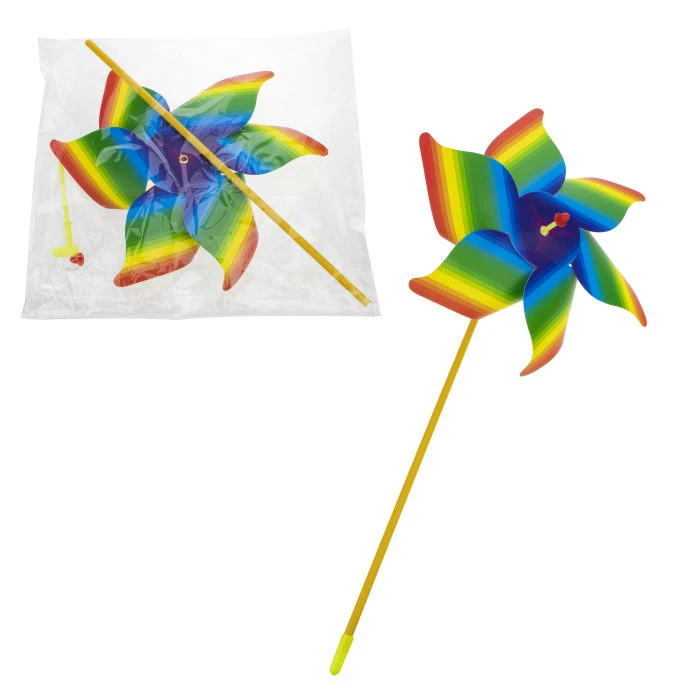 1TOY ветрячок (длина 40см, диаметр 30см, пластик. ручка, цвета микс)
