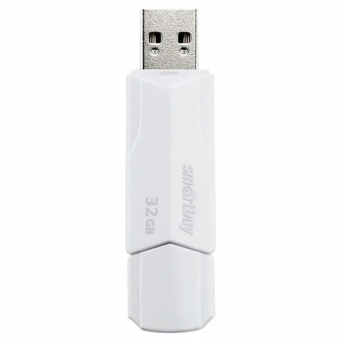 Флеш-диск 32GB SMARTBUY Clue USB 2.0, белый, SB32GBCLU-W