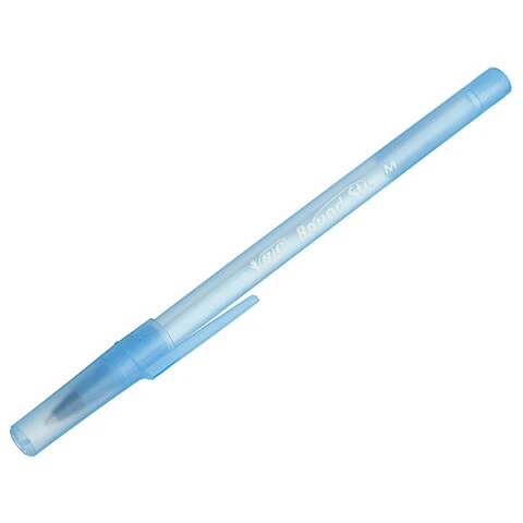 Ручка шариковая BIC "Round Stic", СИНЯЯ, корпус голубой, узел 1 мм,