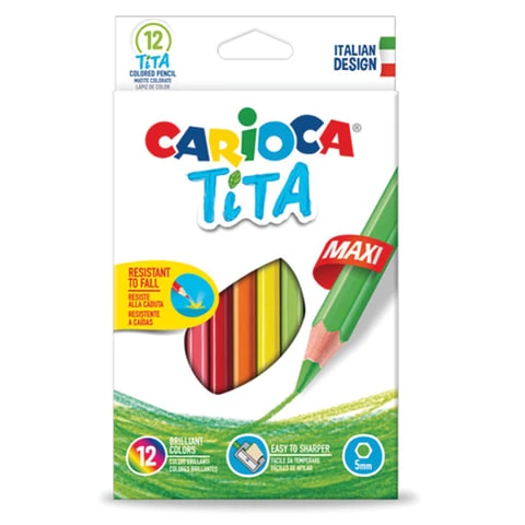 Карандаши цветные утолщенные CARIOCA "Tita Maxi", 12 цветов,