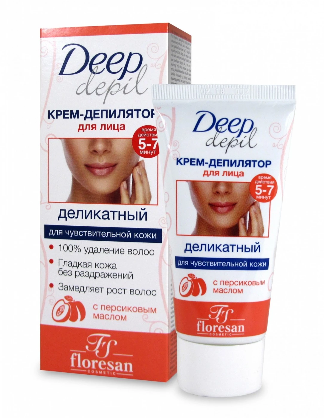 Floresan Deep Depil Крем-депилятор деликатный для ЛИЦА, 50мл. арт.Ф-126