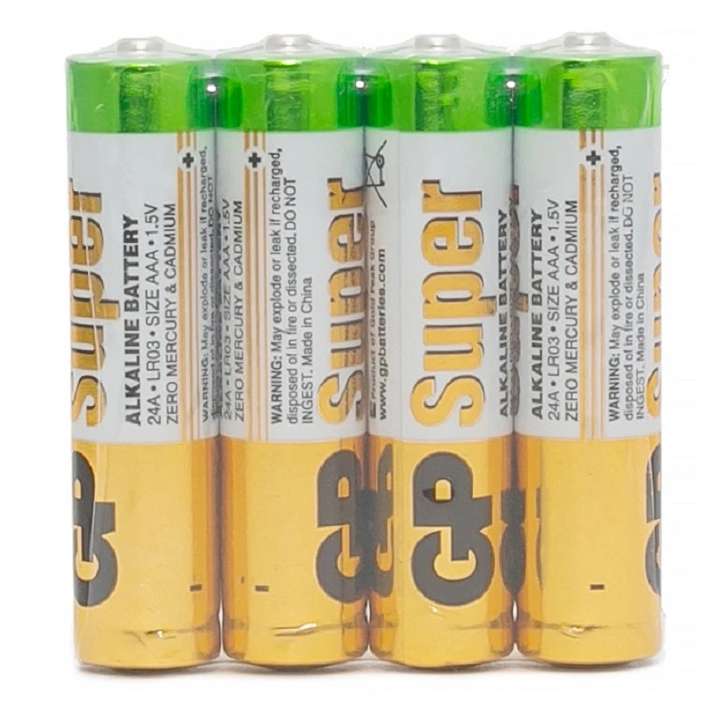 Батарейки GP Super экон.уп.AAA/LR03/24A алкалин.4шт/уп GP24ARS-2SB4 штр. 