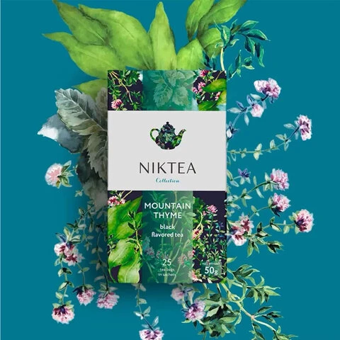 Чай NIKTEA "Mountain Thyme" черный с чабрецом, 25 пакетиков в