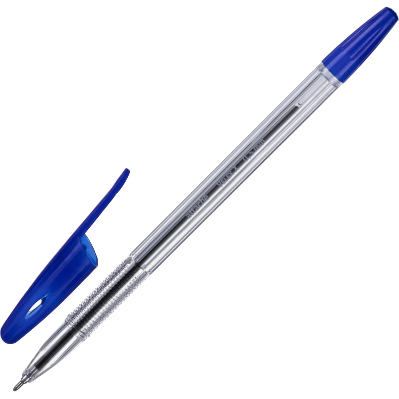 Ручка шариковая неавтоматическая Attache Velex X лин 0,5мм син прозр