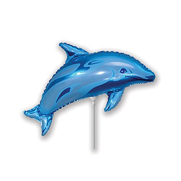 Мини Фигура Дельфин голубой 29 см X 48 см фольгированный шар