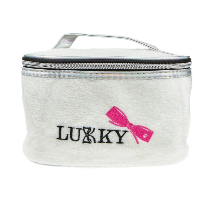 Lukky косметичка-чемоданчик ворс. с лого LUKKY, белая, 20х13х12 см, пакет, бирка