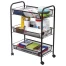 Этажерка (тележка) BRABIX офисно-бытовая 3 яруса, на колесах, металл, черная,