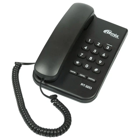 Телефон RITMIX RT-320 black, световая индикация звонка, блокировка набора