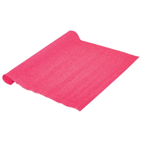 Бумага гофрированная (ИТАЛИЯ) 140 г/м2, ярко-розовая (951), 50х250 см, BRAUBERG