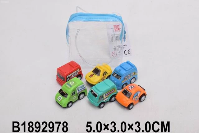 Машинка инерционная (5 см) "Городские машинки" (6 шт в наборе) в сумке Машинка инерционная (5 см) "Городские машинки" (6 шт в наборе) в сумке