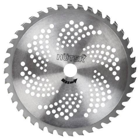 Нож для триммера, d-255 мм, победитовый наконечник, 40 зубьев, европодвес, HUTER Нож для триммера, d-255 мм, победитовый наконечник, 40 зубьев, европодвес, HUTER