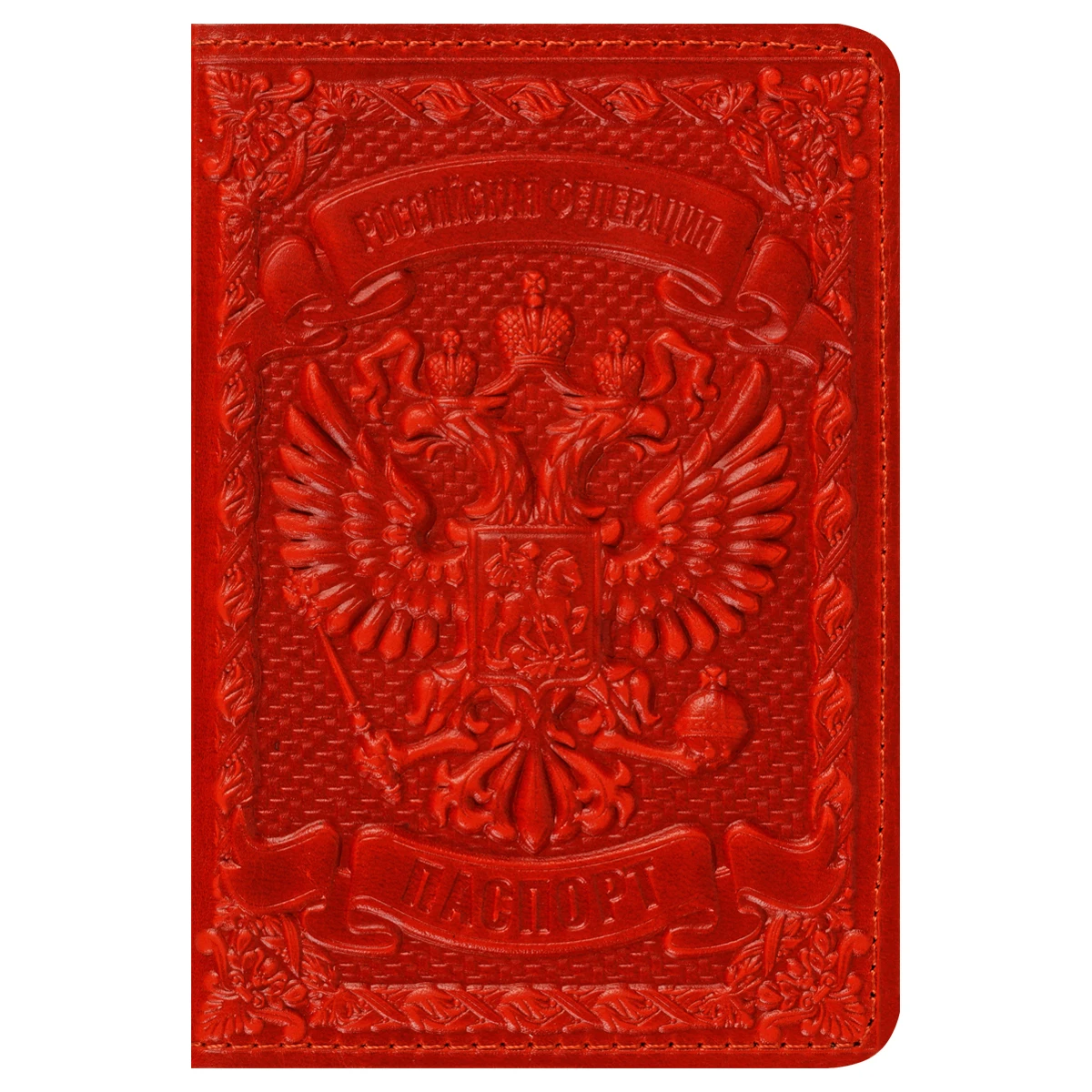 Обложка для паспорта Кожевенная мануфактура, нат. кожа, "Герб",
