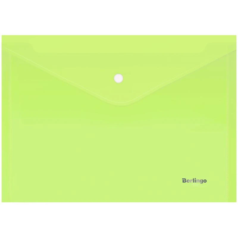 Папка-конверт на кнопке Berlingo "Starlight", А4, 180мкм, прозрачная