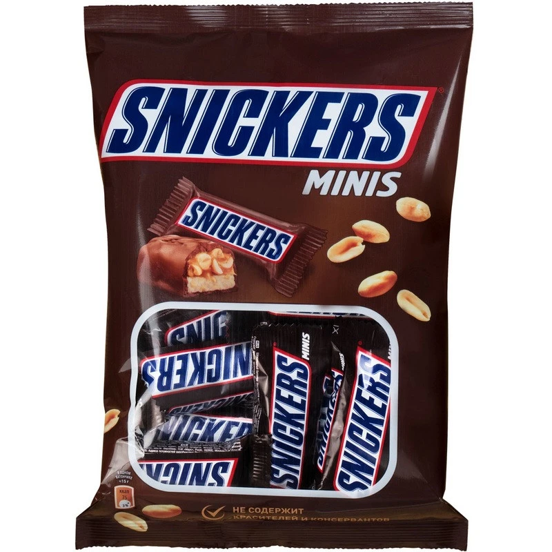 Шоколадный батончик Snickers мини 180г