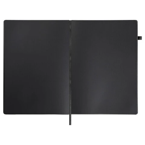 Скетчбук, черная бумага 140 г/м2 210х297 мм, 80 л., КОЖЗАМ, резинка, карман,