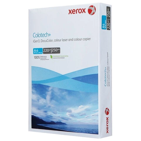 Бумага для цветной лазерной печати А4, 220 г/м2, 250 л., XEROX COLOTECH+ Blue,