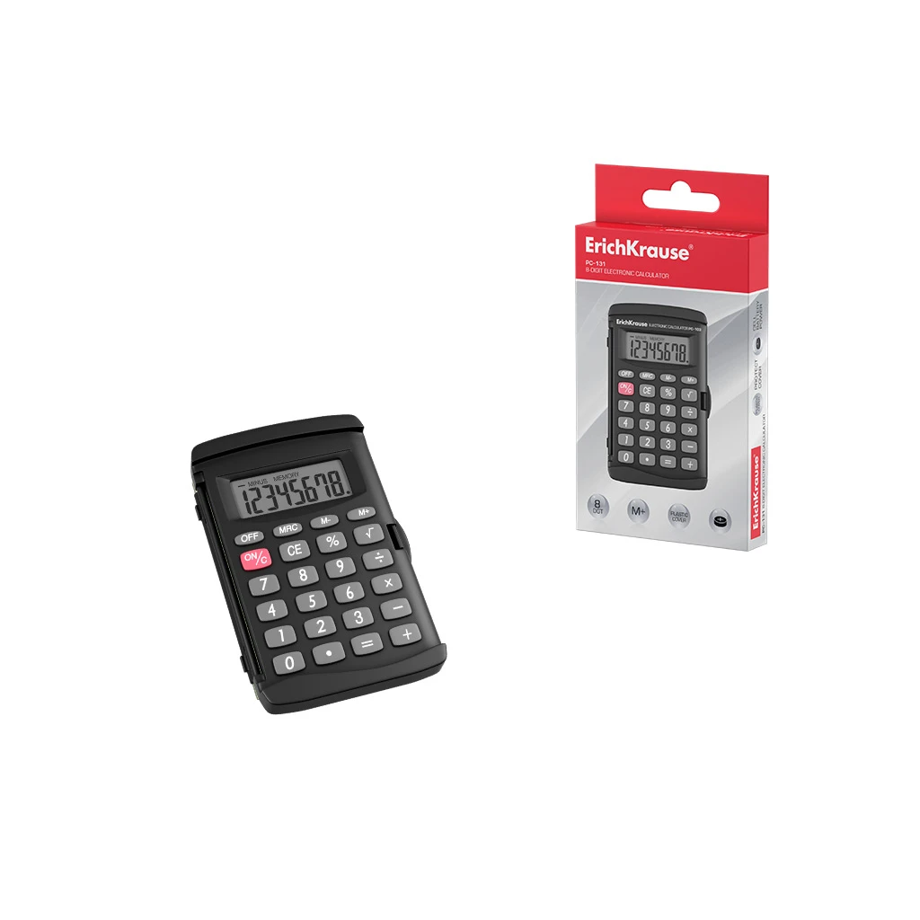 Калькулятор карманный 8-разрядов ErichKrause® PC-131 (в коробке по 1 штуке)