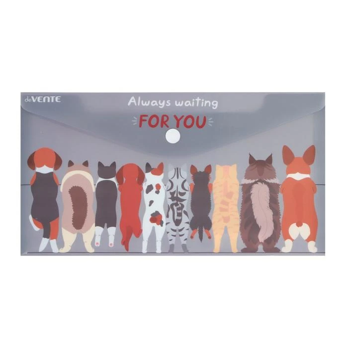 Папка-конверт на кнопке travel-size (260 x 140 мм) 150 мкм, "deVENTE. Pets, Папка-конверт на кнопке travel-size (260 x 140 мм) 150 мкм, "deVENTE. Pets,