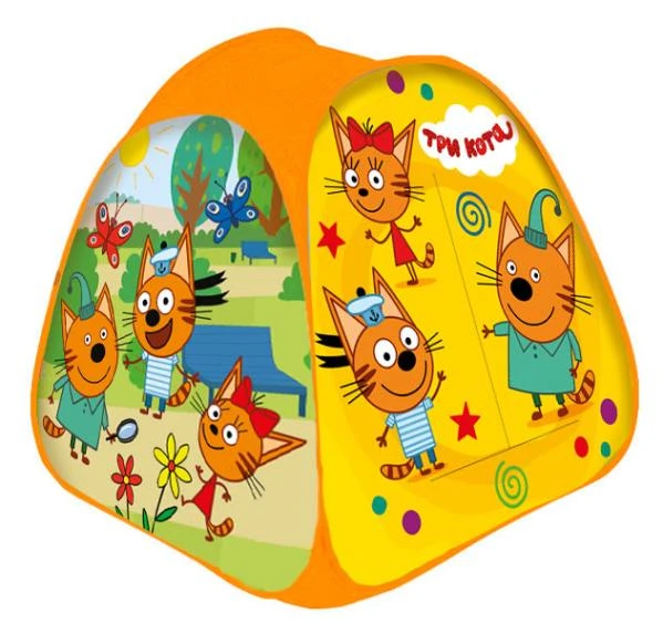 Палатка детская игровая Три Кота 81х90х81см, в сумке Играем вместе