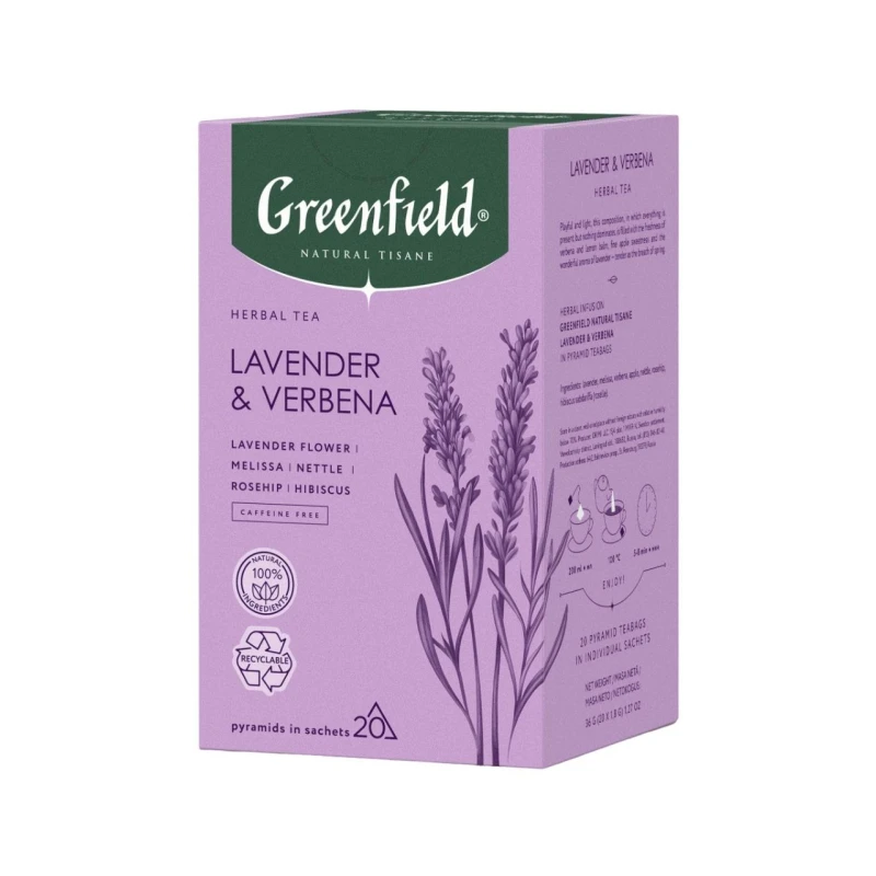 Чай Greenfield Natural Tisane Lavender & Verbena травяной, 20пак 1755-08
