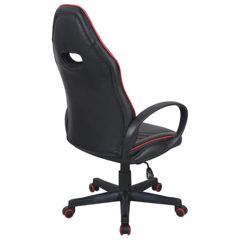 Кресло компьютерное BRABIX "Flame GM-004", экокожа, черное/красное,